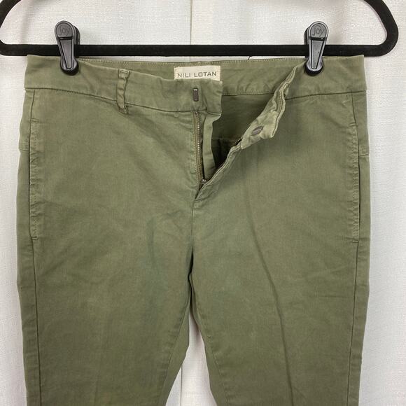 Nili Lotan Olive Green Tel Aviv Classic Military Straight Leg Pants Sz.0 - Picture 5 of 13